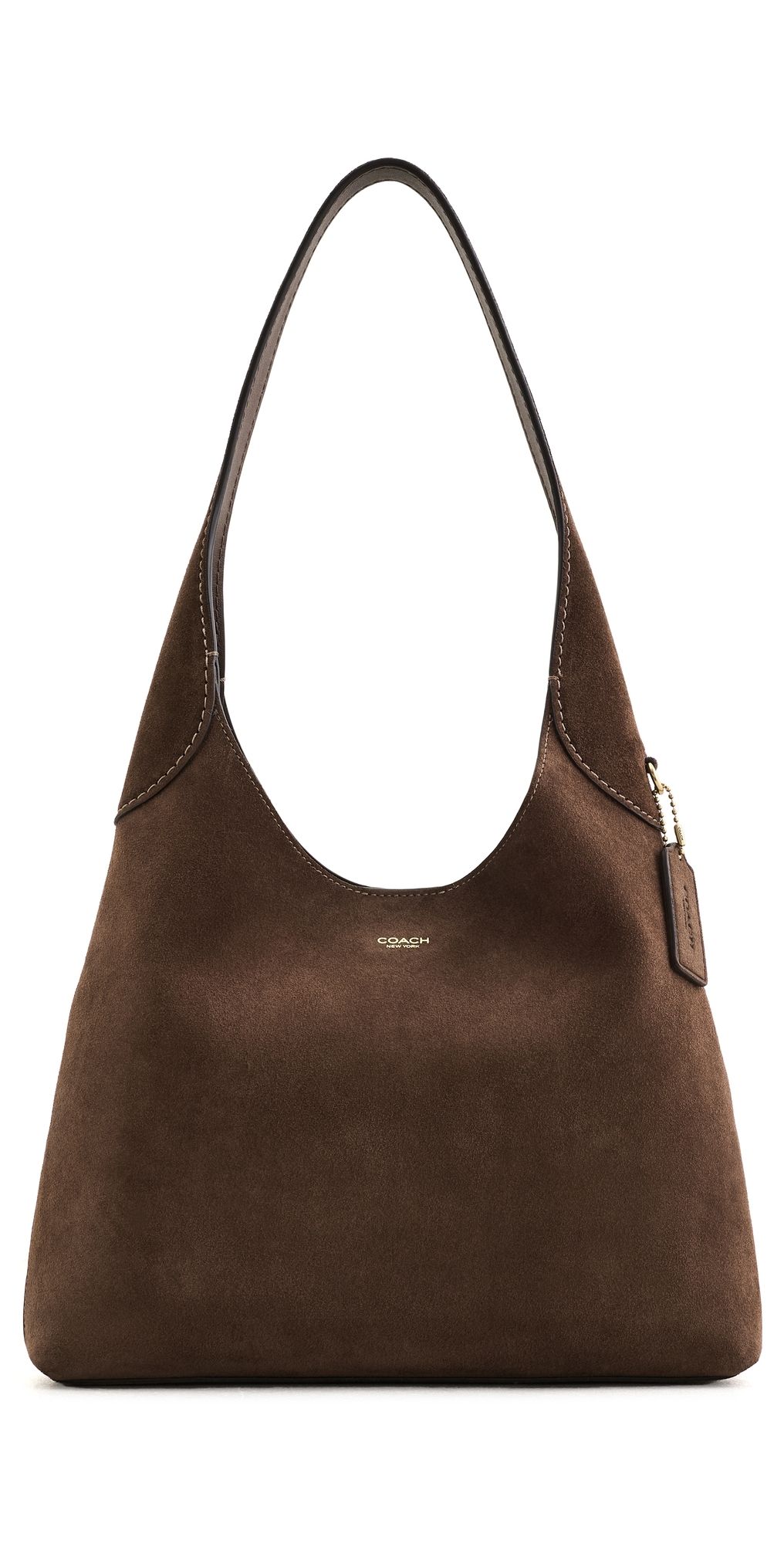 Coach Suede Brooklyn Shoulder Bag Dark Chocolate One Size