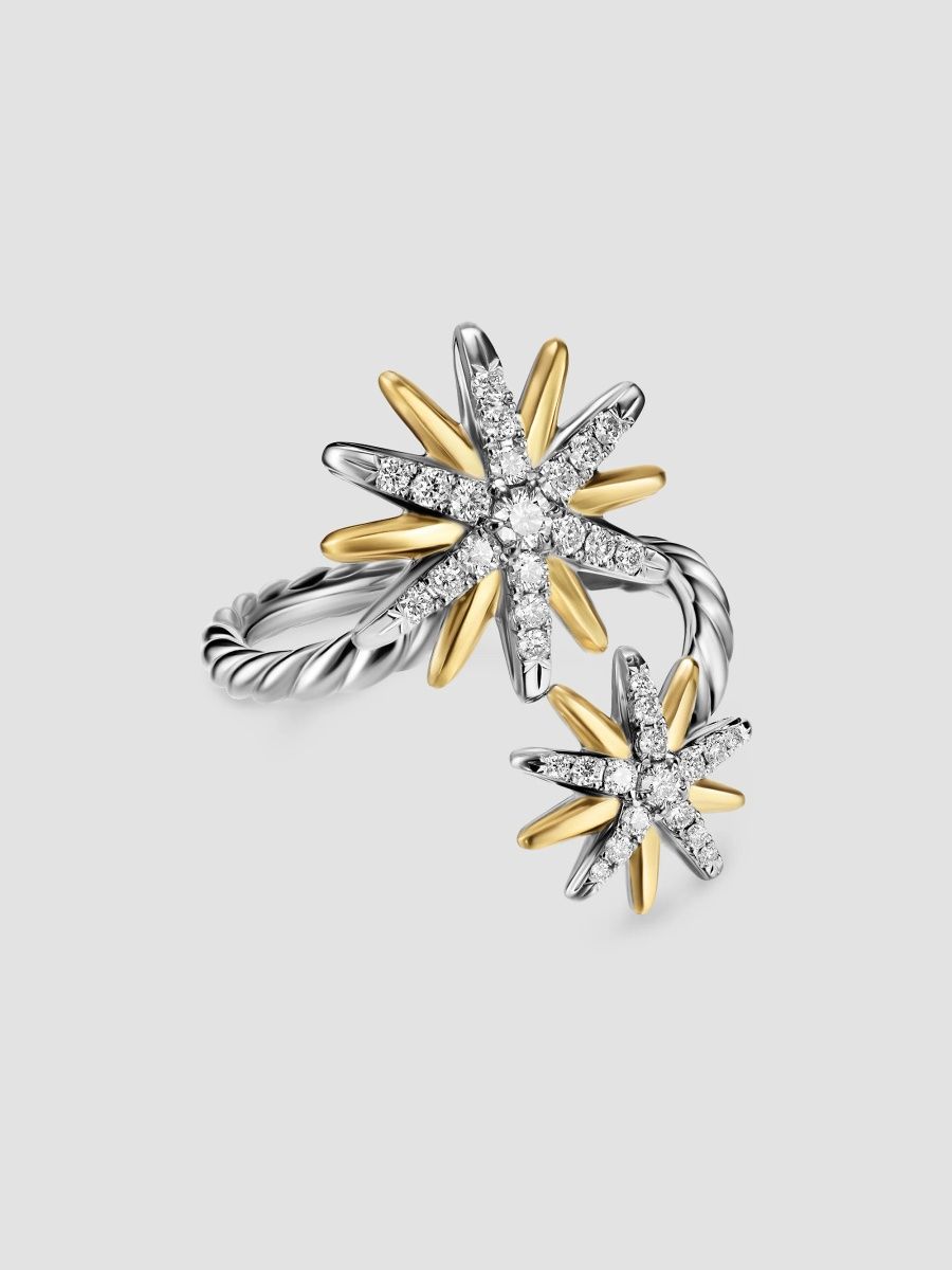David Yurman Women's Starburst Bypass Ring in Sterling Silver - Silver Multi - Size 10