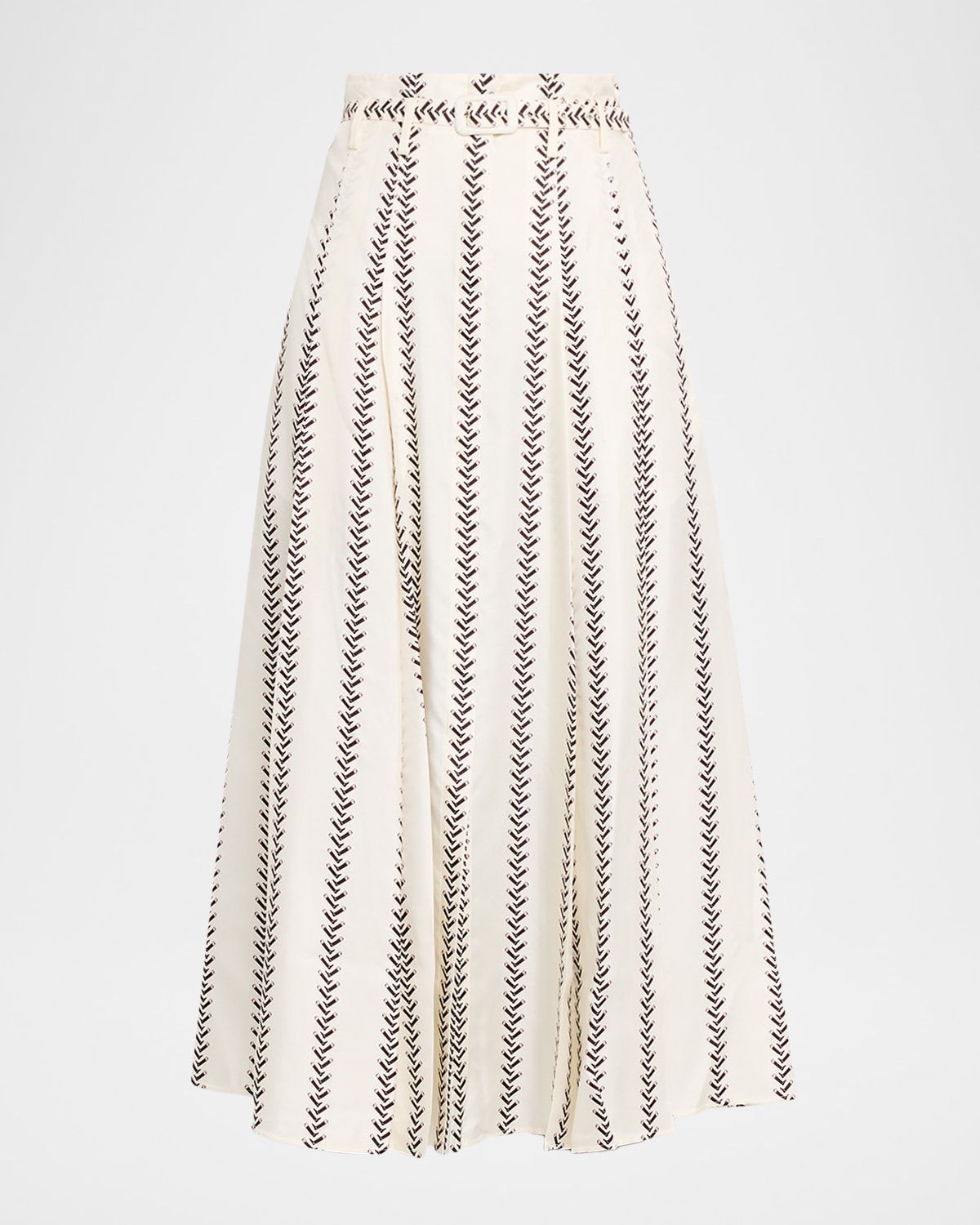 Dugald Belted Pleated Midi Skirt