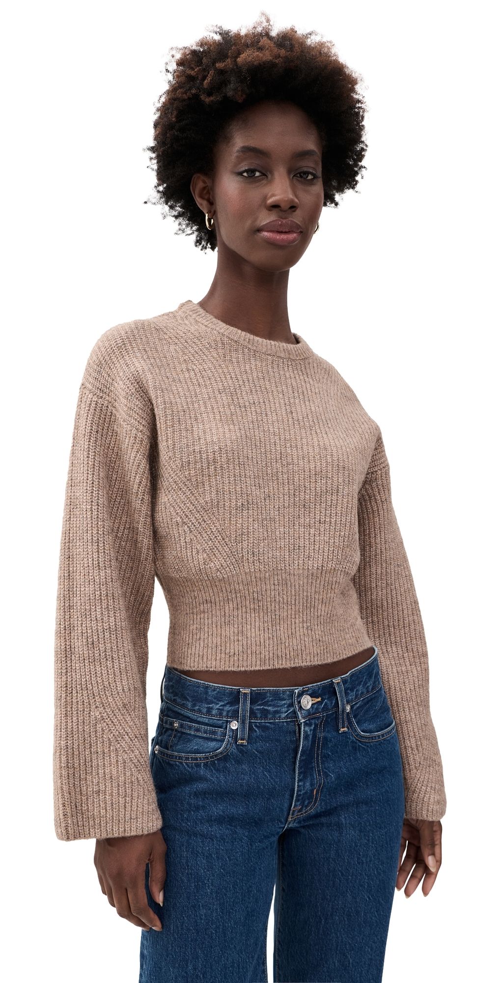 Good American The Chunky Knit Sweater Dusk L