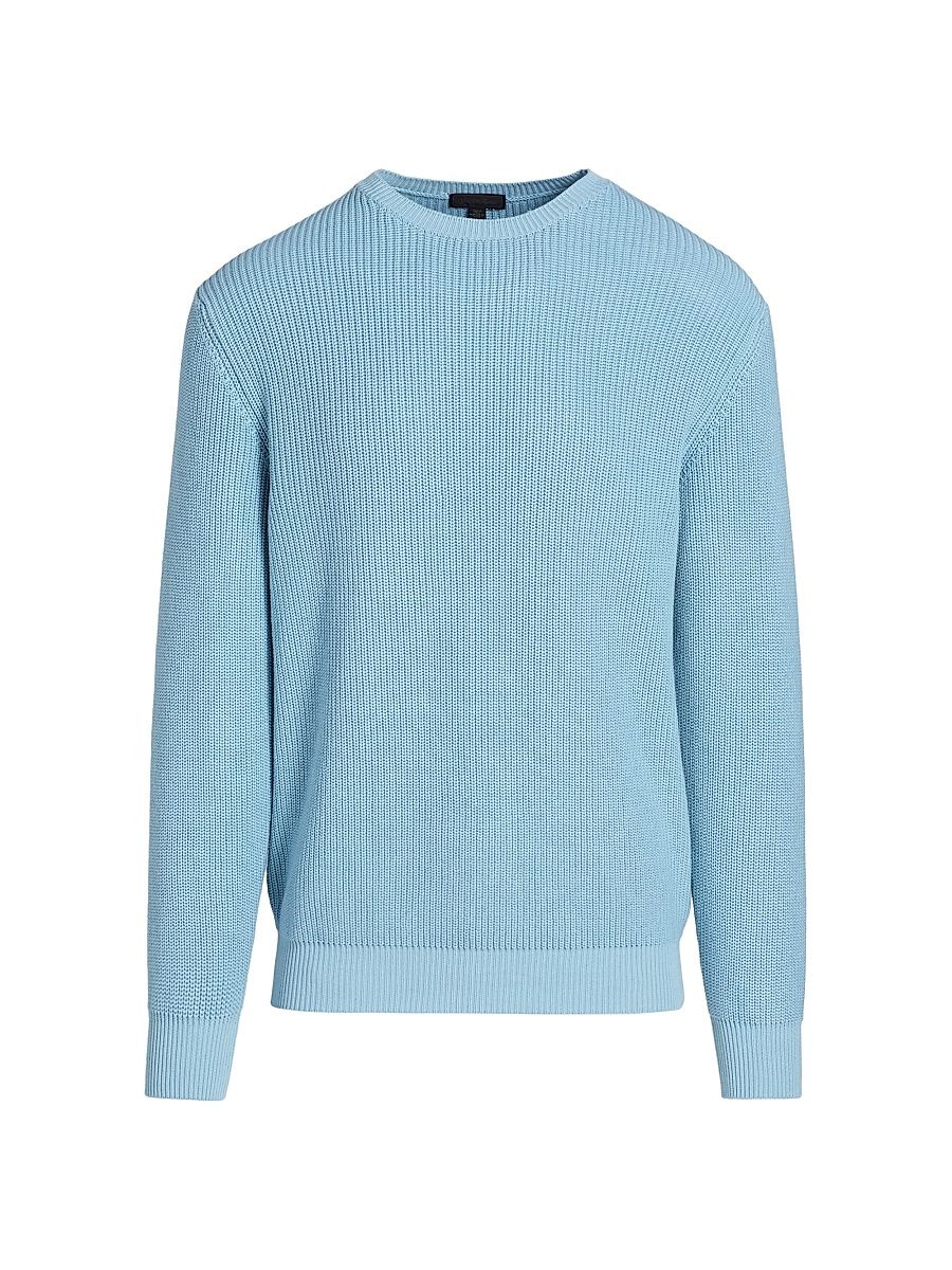 Men's Garment-Dyed Ribbed Sweater - Light Blue - Size Large