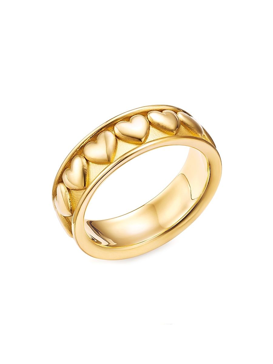 Women's Florence86 18K Yellow Gold Heart Ring - Gold - Size 7
