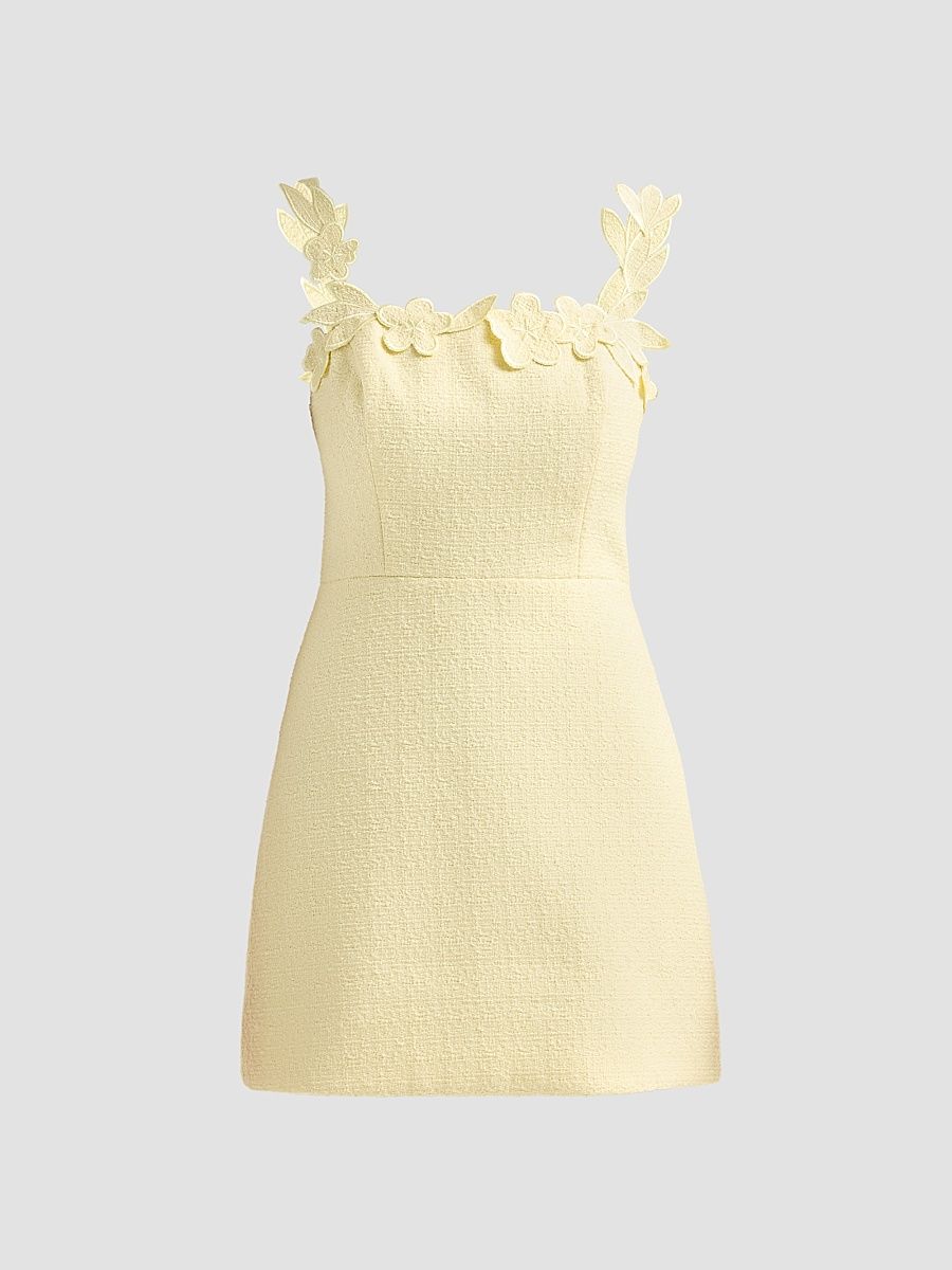 Women's Ilyth Tweed Sheath Mini Dress - Canary - Size XXL