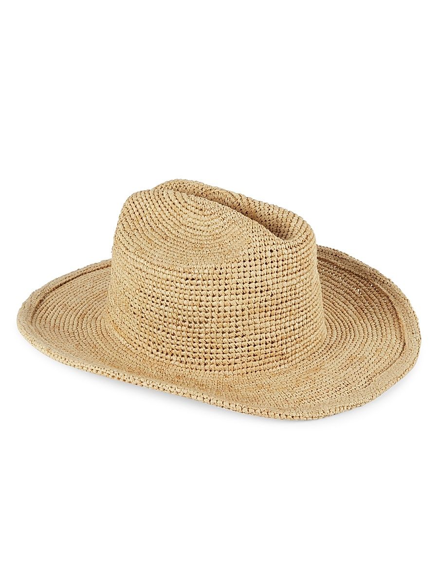 Women's Raffia Cowboy Hat - Natural - Size Large