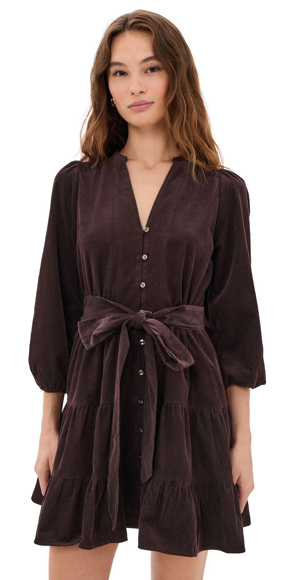 Birds of Paradis Celeste Corduroy Dress Espresso S