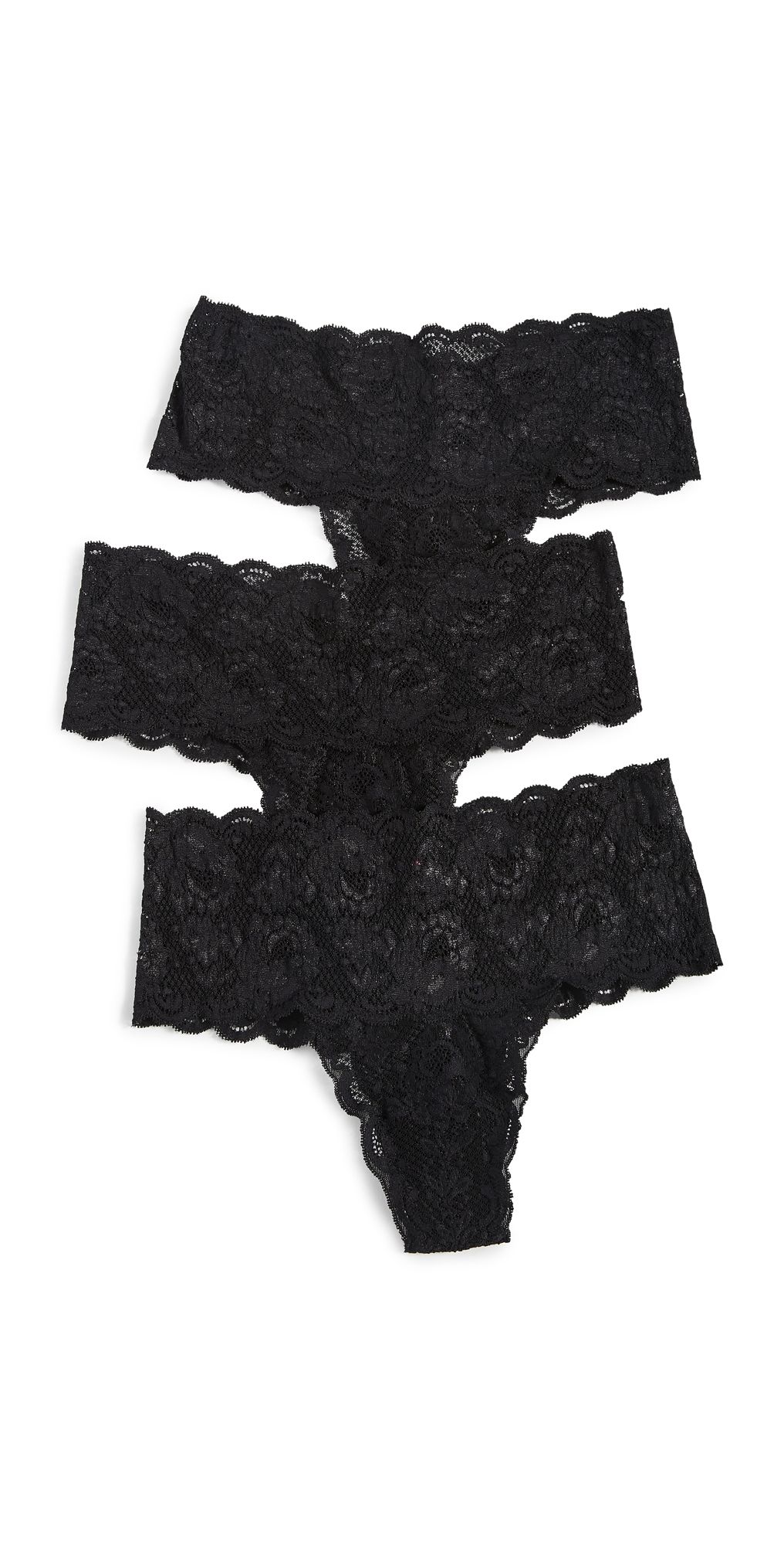 Cosabella Never Say Never Comfy Thongs 3 Pack Blk Blk Blk M/L