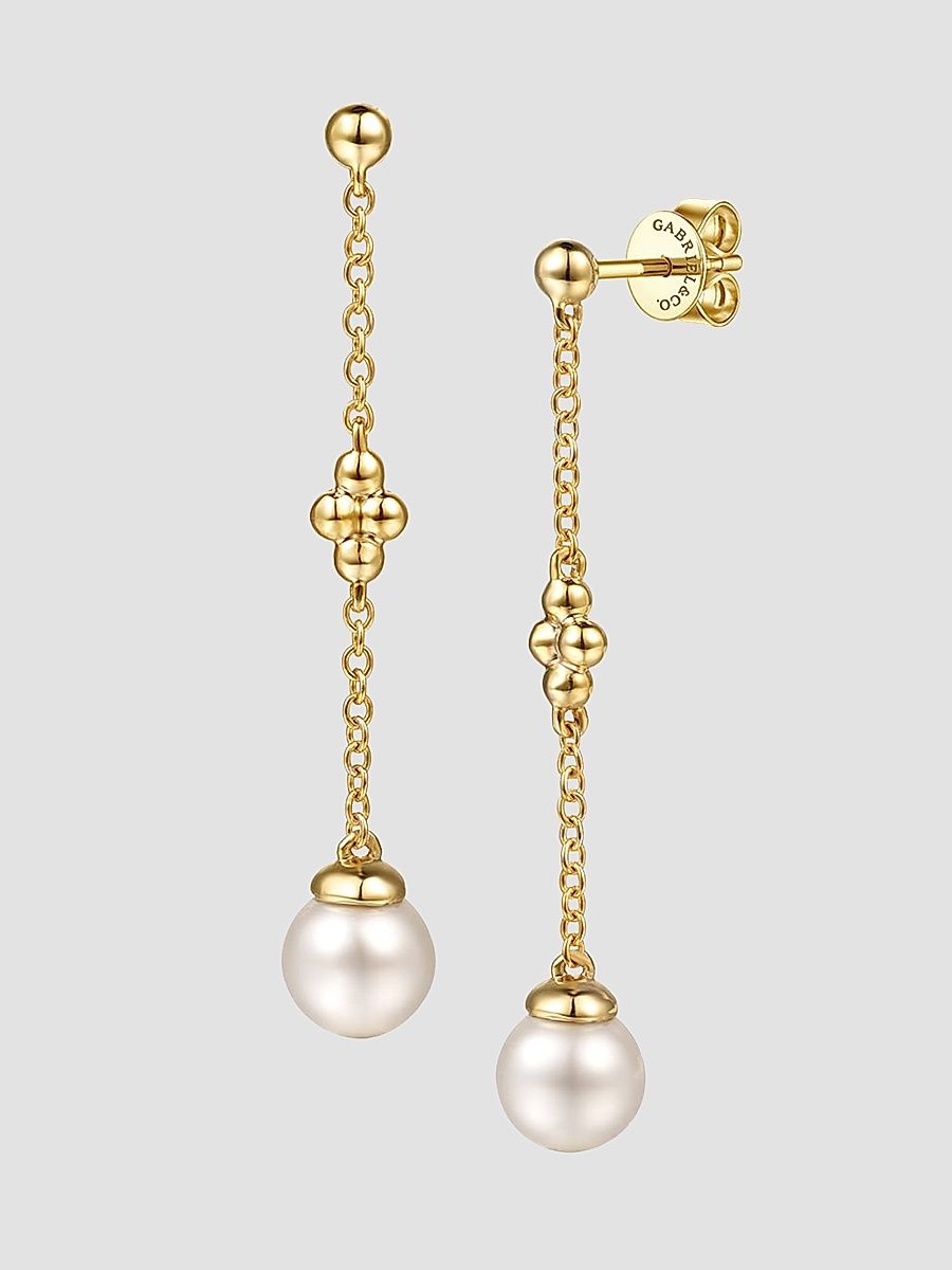 Gabriel & Co Women's Bujukan 14K Yellow Gold & Cultured Freshwater Pearl Drop Earrings - Yellow Gold