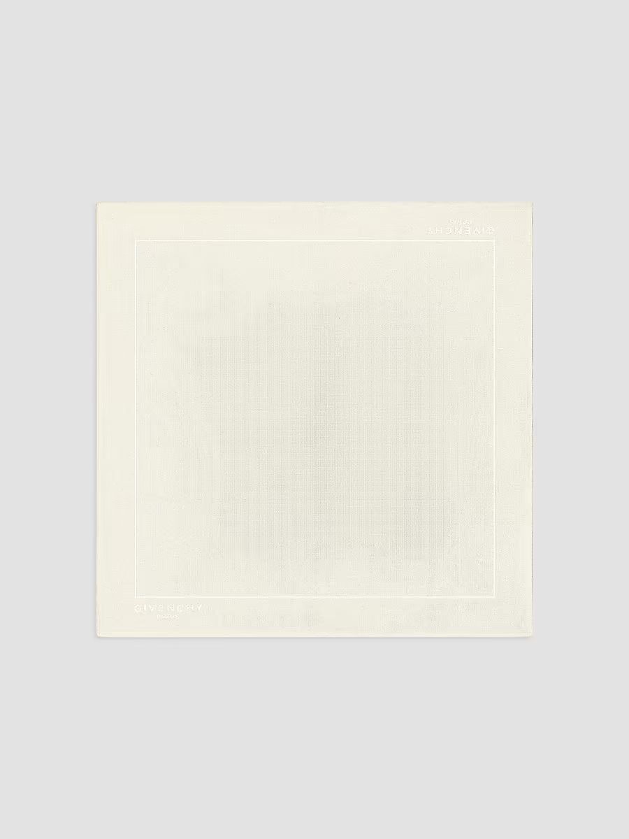 Givenchy Men's Paris Pocket Square in Silk Jacquard - Off White