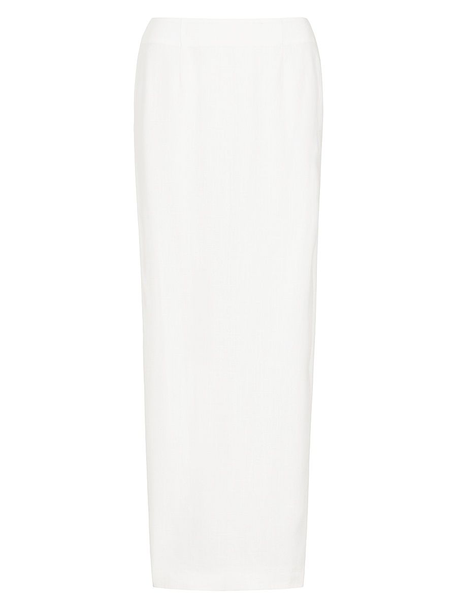 Women's Capri Linen-Cotton Maxi Skirt - Ivory - Size 10