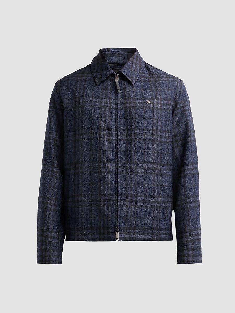 Burberry Men's Bloomsbury Check Nylon Jacket - Ink Blue Ip Check - Size 44