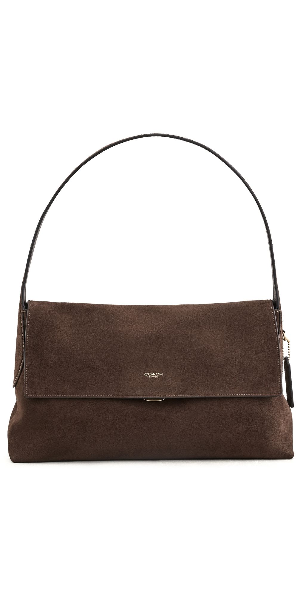 Coach Suede Chelsea Shoulder Bag Dark Chocolate One Size