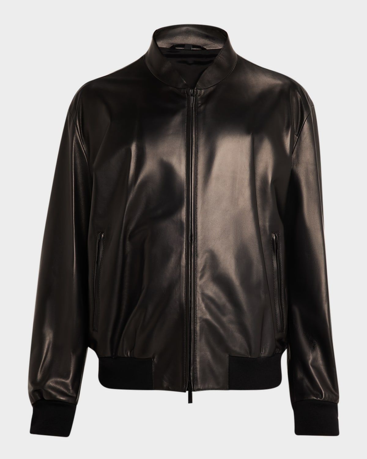 Men & apos;s Napa Leather Full-Zip Bomber Jacket