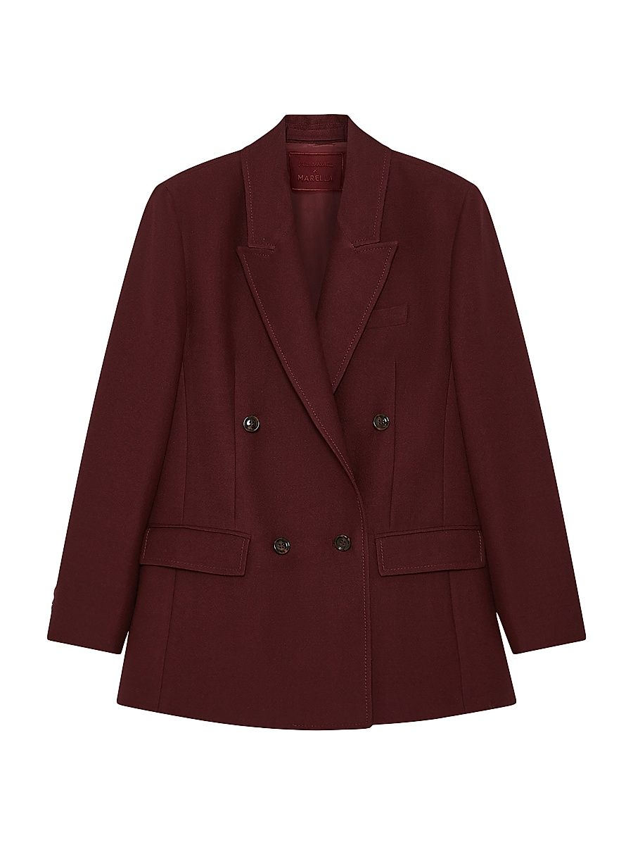 Women's Oversized Deconstructed Blazer - Bordeaux - Size 8