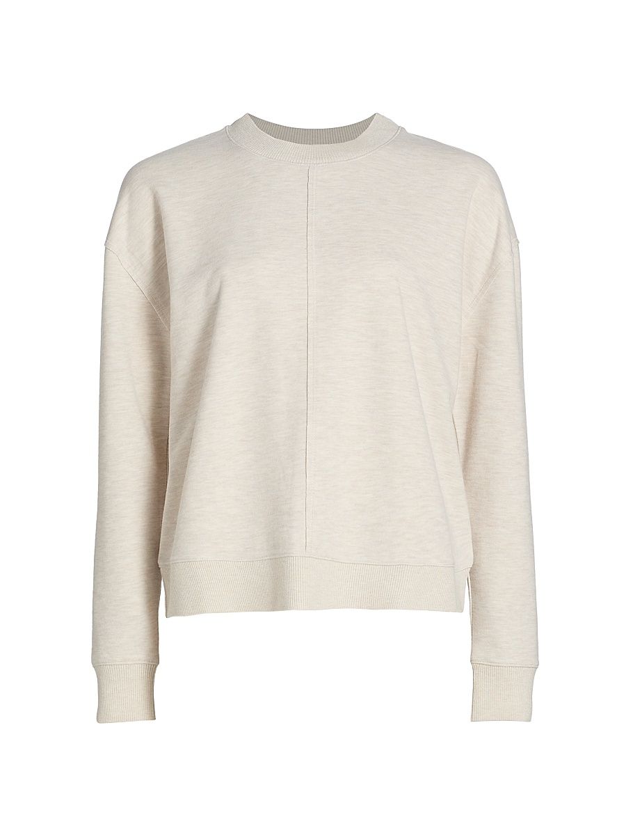 Women's Exposed Seam Drop-Shoulder Sweater - Pale Oak Heather - Size XS