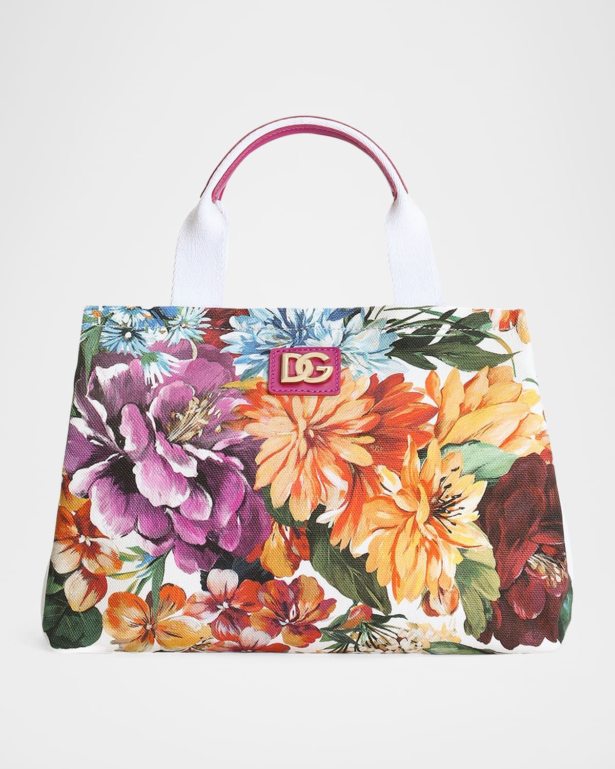 Kid & apos;s Floral Canvas Tote Bag
