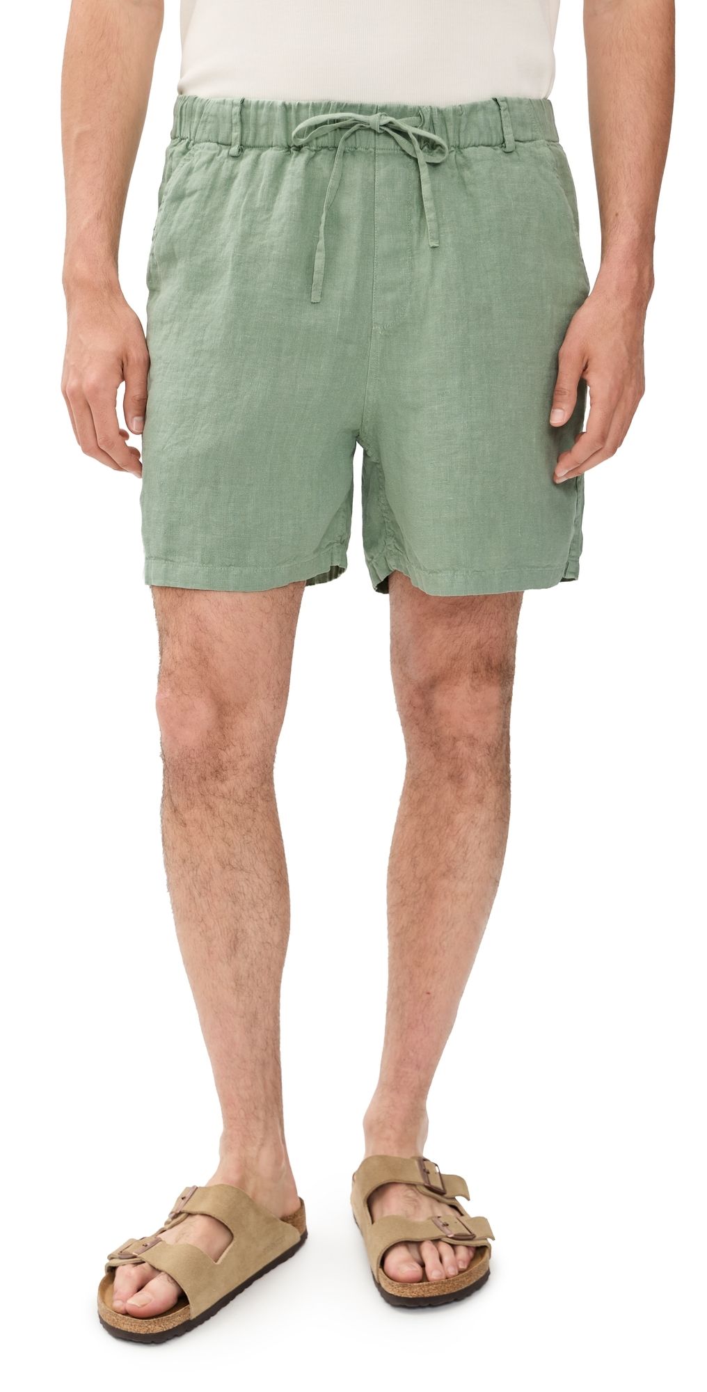 Bather Linen Leisure Shorts 5 Sage XXL