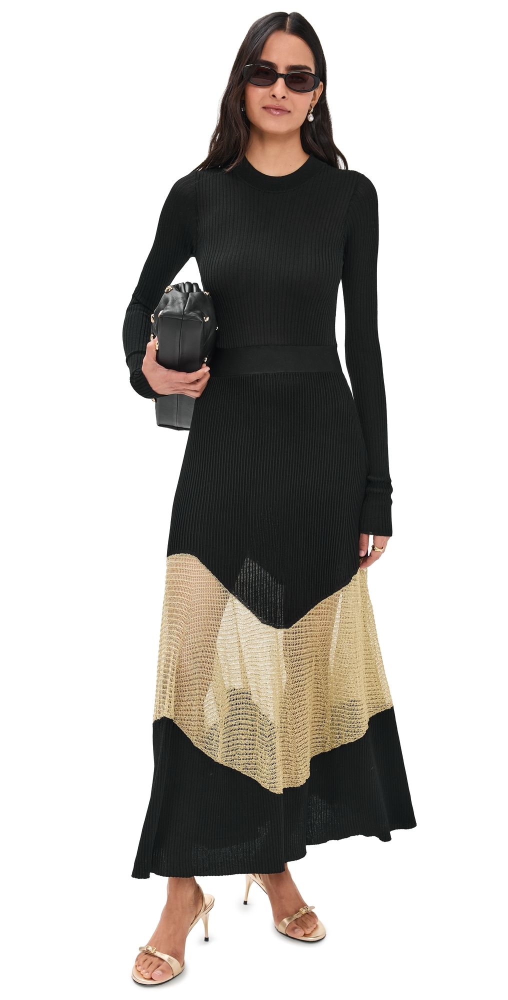 Ulla Johnson Roanne Dress Gold Noir M