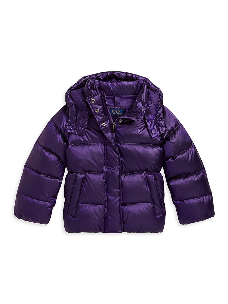 Little Girl's & Girl's Nylon Down Jacket - Opulent Purple - Size 8
