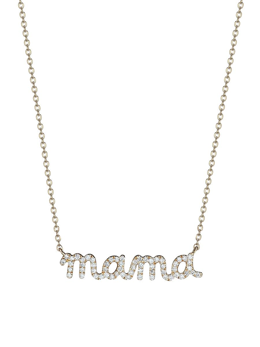 Women's 14K Yellow Gold & Diamond Mama Necklace - Gold