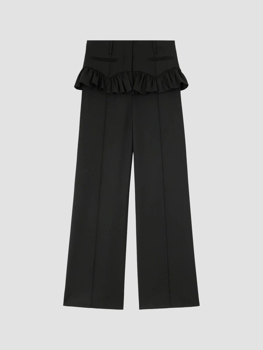 Ganni Women's Calendered Skirt Pants - Black - Size 14