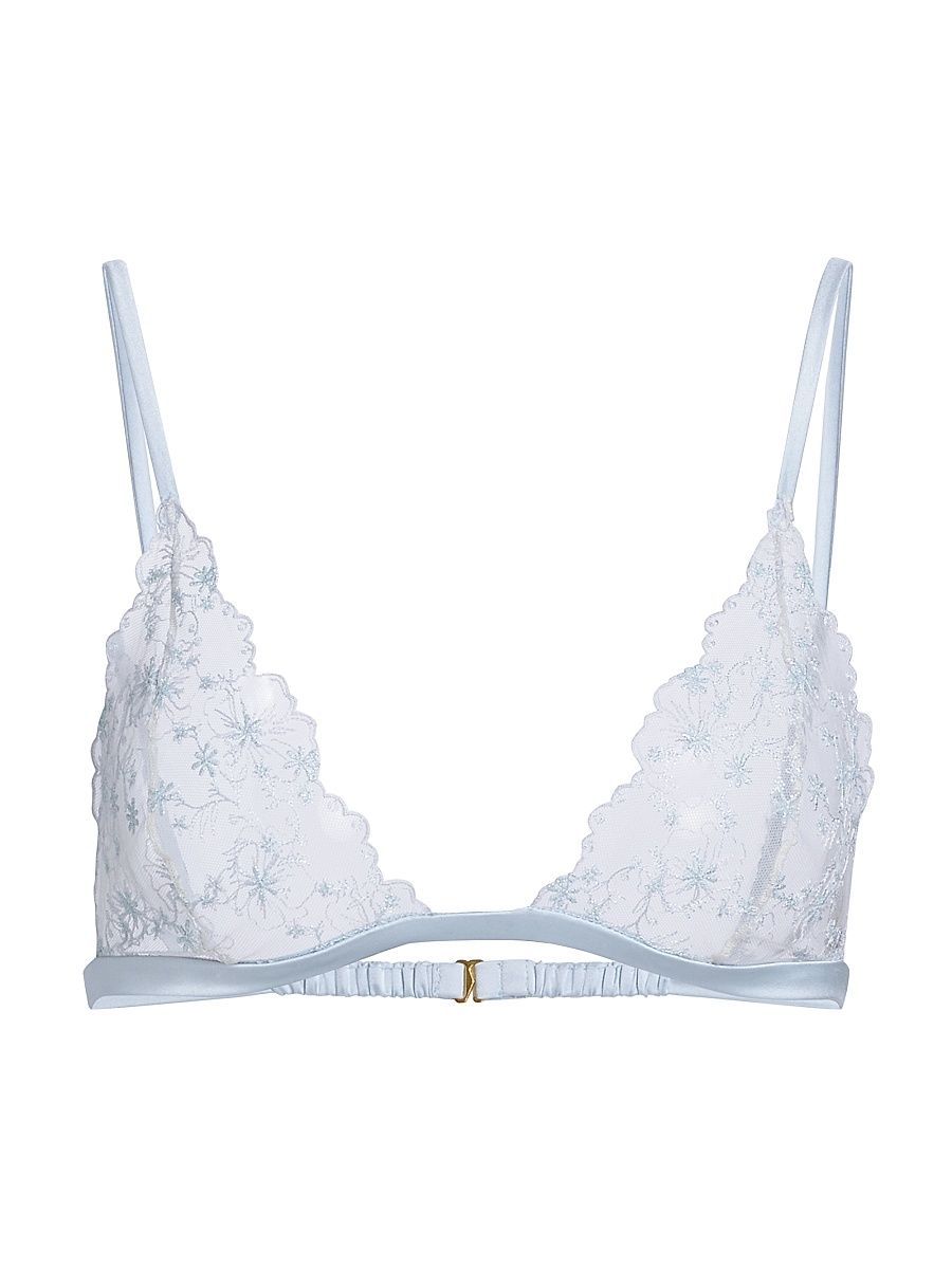 Women's Mathilde Embroidered Soft Triangle Bra - Grigio Perla - Size XL