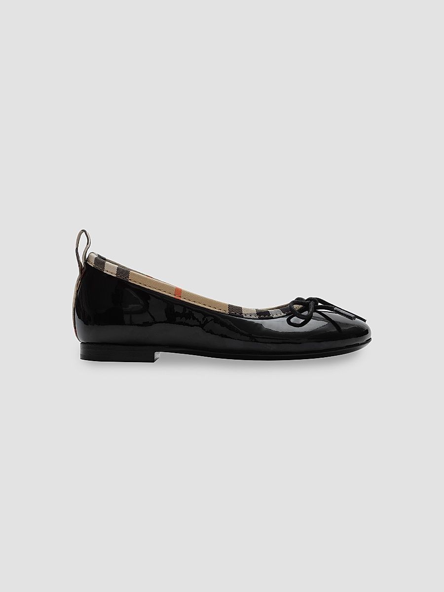 Baby Girl's & Little Girl's Check-Trimmed Ballet Flats - Black - Size 9.5 (Toddler)