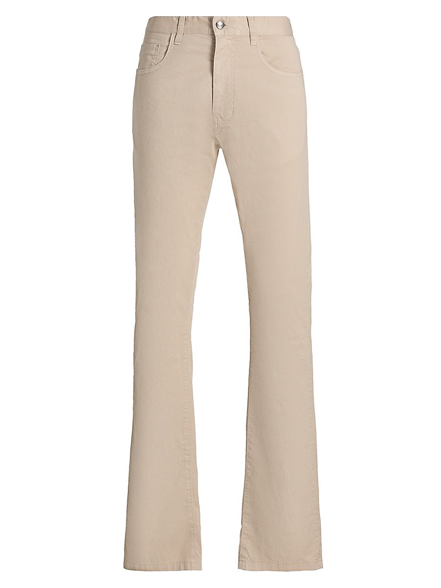 Men's Stretch-Cotton 5-Pocket Pants - Tan - Size 34