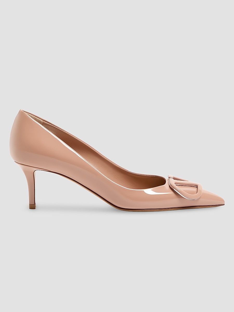 Women's VLogo Signature 60MM Patent Leather Pumps - Rose Cannelle - Size 11.5
