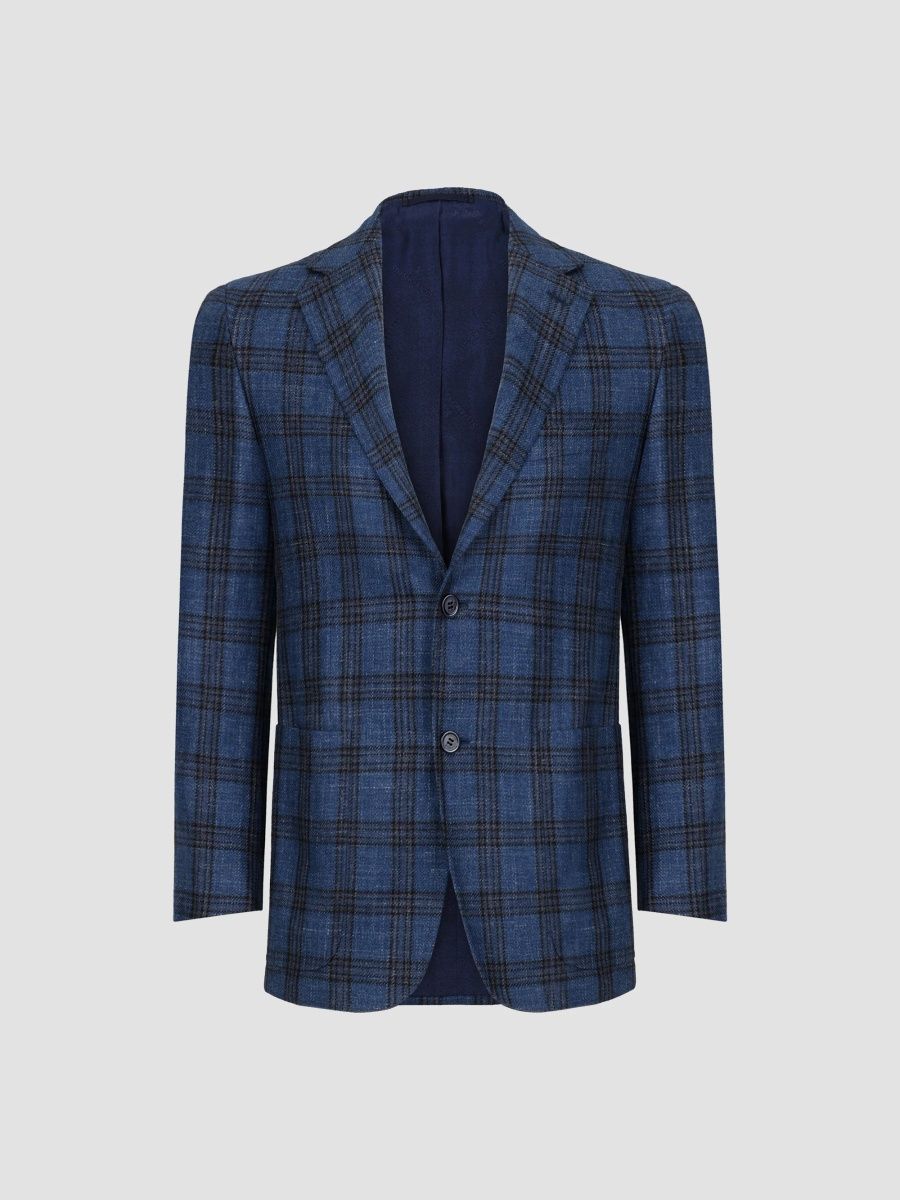 Stefano Ricci Men's Windowpane Check Sportscoat - Violet Blue - Size 46
