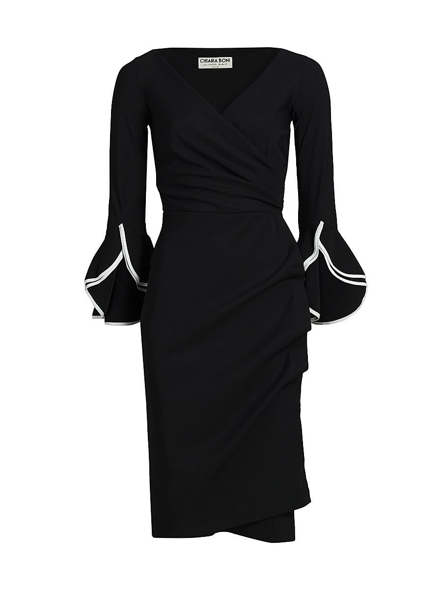 Women's Triana Piped-Cuff Sheath Dress - Black And White - Size 6