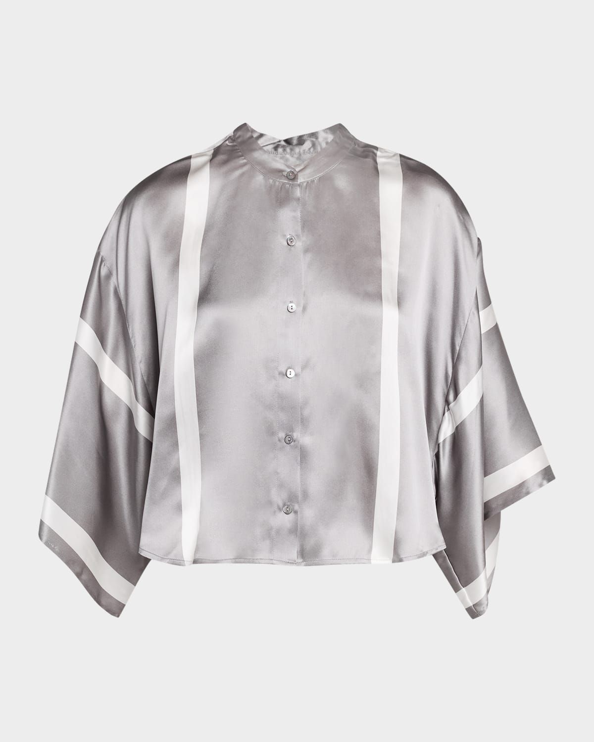Dru Striped Silk Blouse
