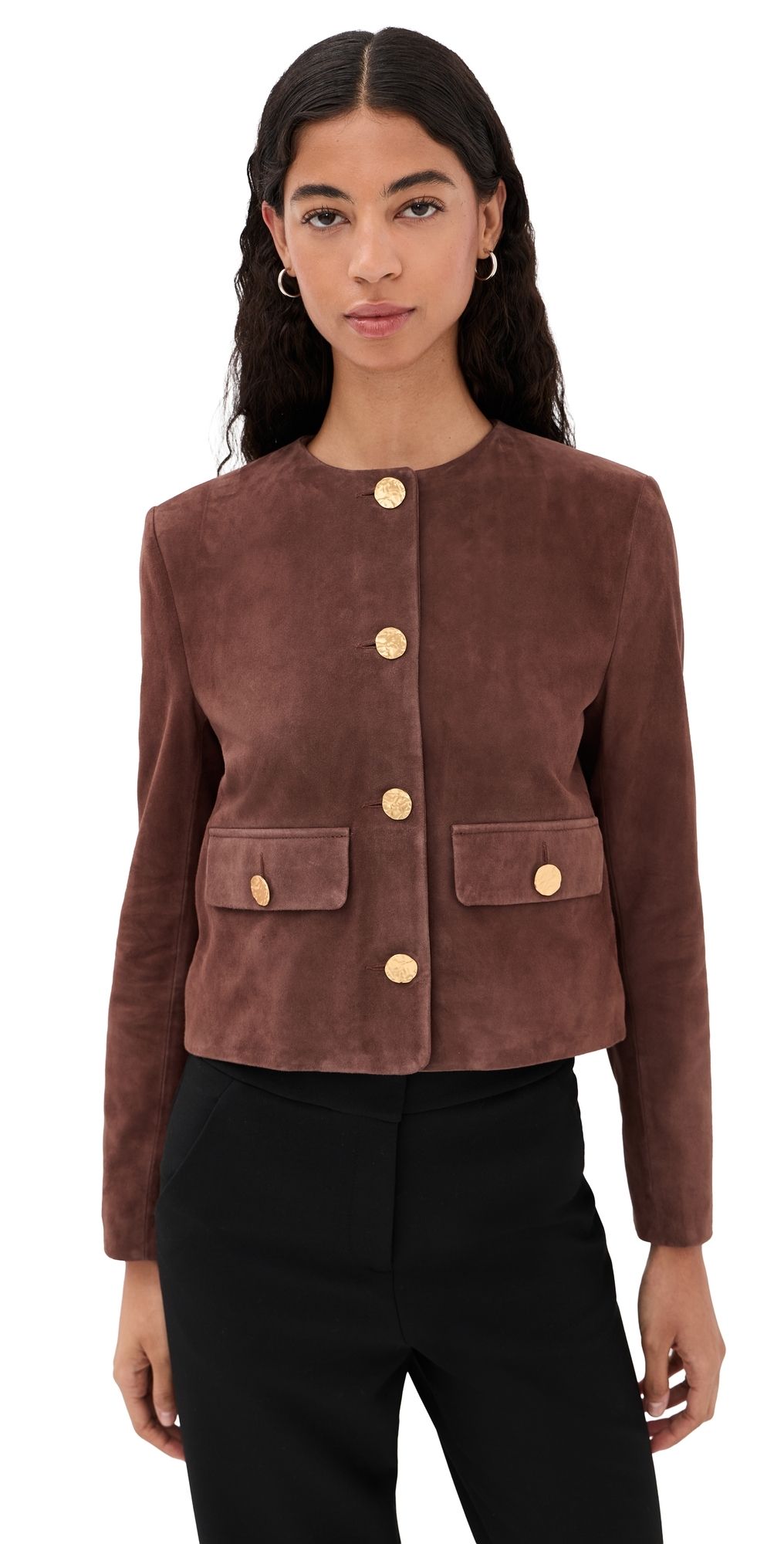 ARMA GAYA Goat Suede Jacket Marrone 38