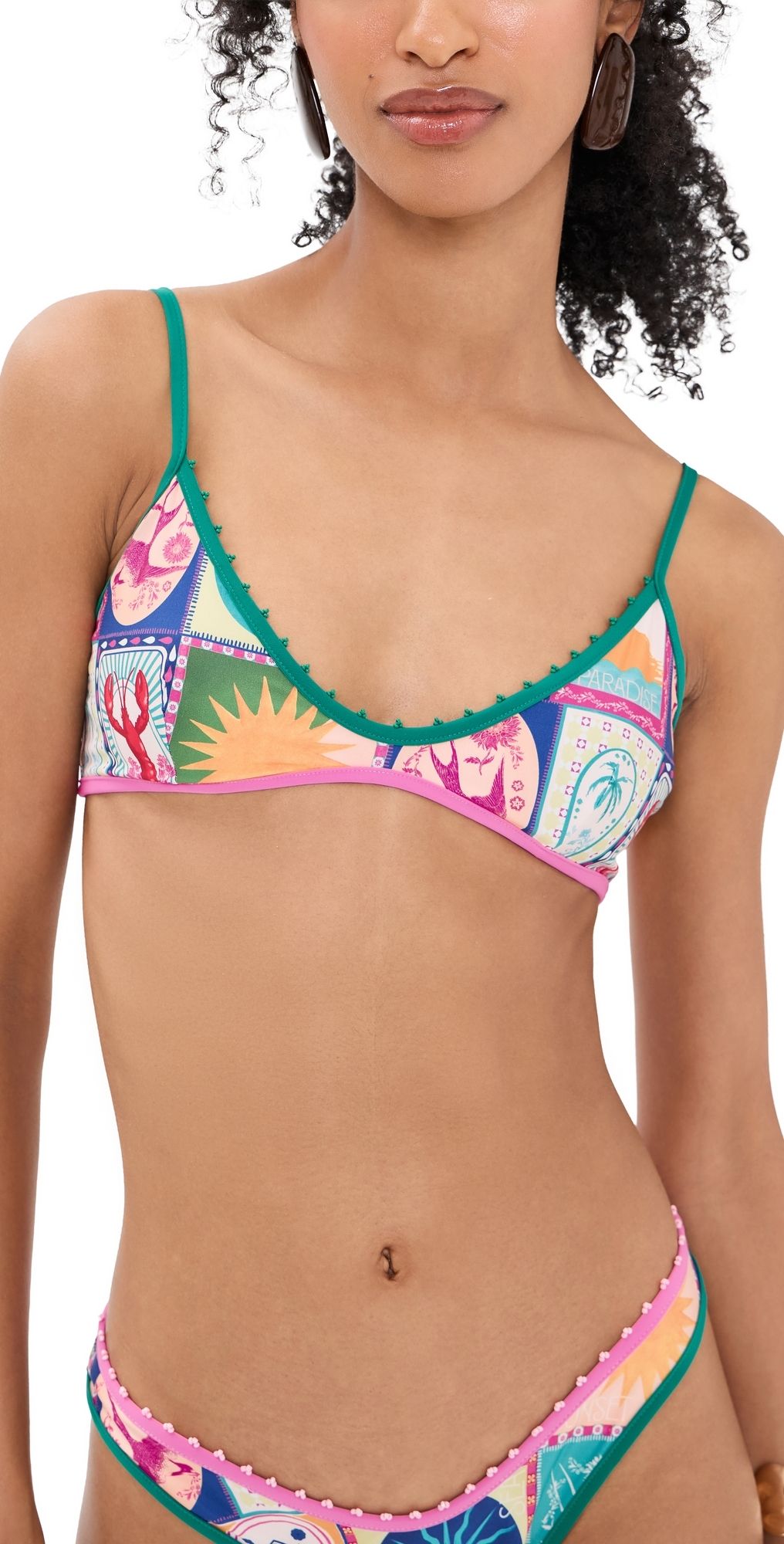 Agua Bendita Howy Hand Embroidered Reversible Top Multicolor L