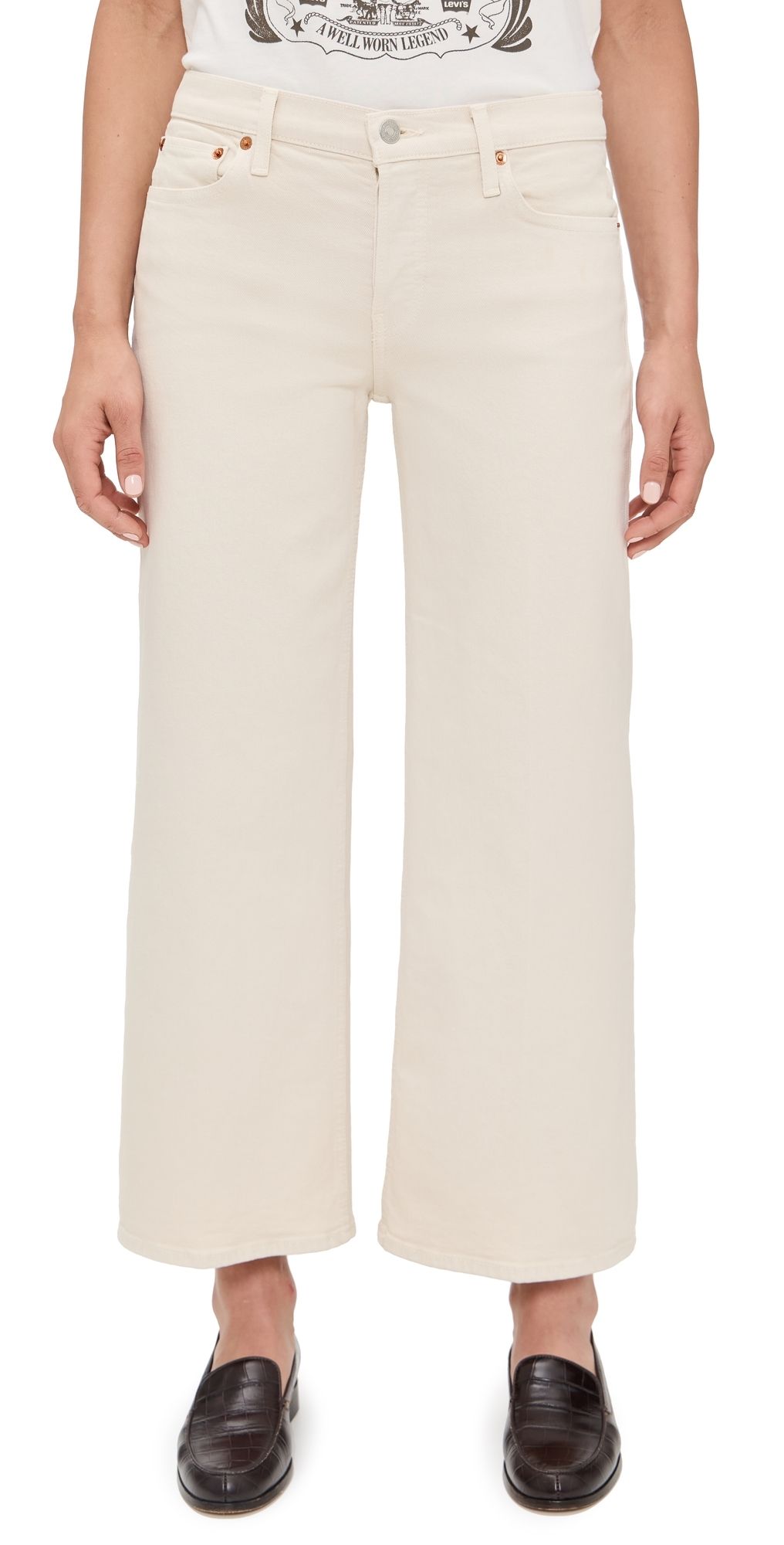 RE/DONE Mid Rise Wide Leg Crop Jeans Vintage White 31