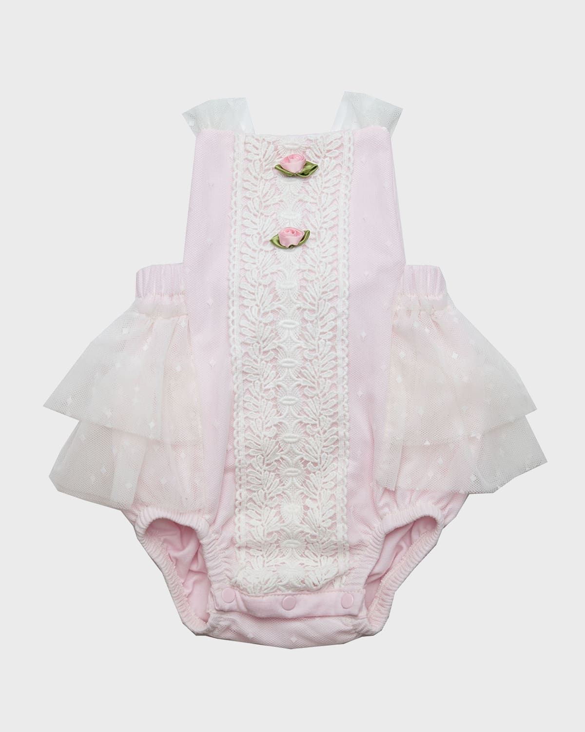 Girl & apos;s Grace Tiered Tulle Bubble Romper, Size Newborn-24M