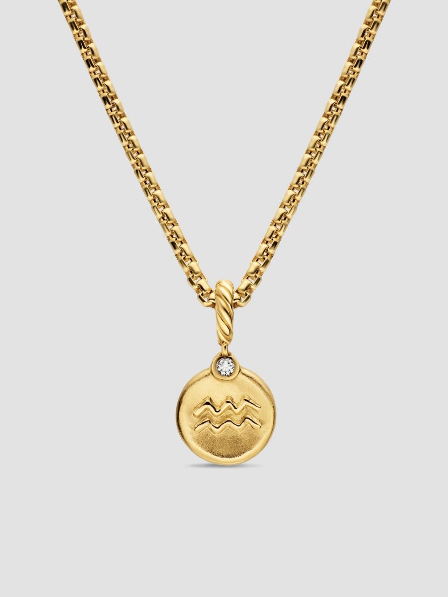 David Yurman Women's Petite Aquarius Amulet in 18K Yellow Gold with Diamond, 10.4MM - Diamond