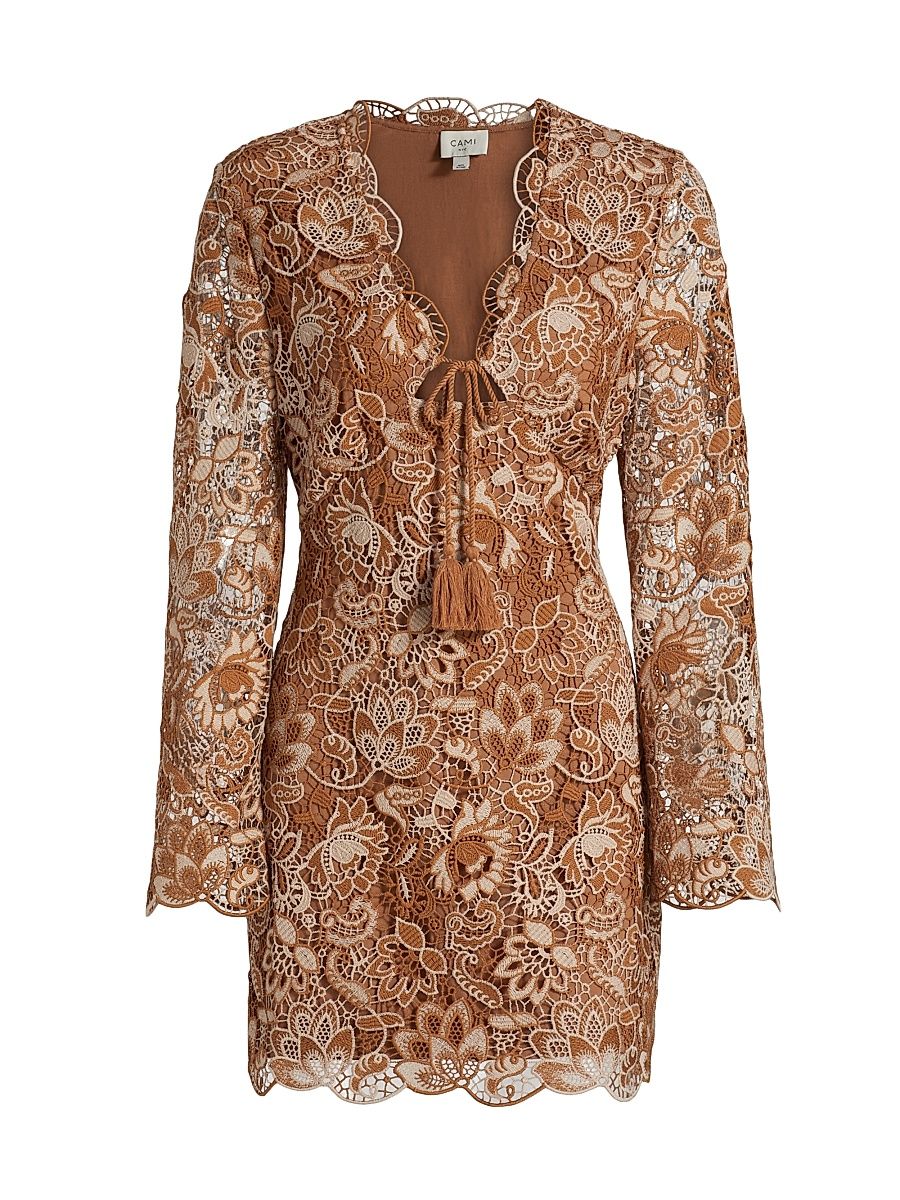 Women's Madeira Crochet Minidress - Brown - Size 6