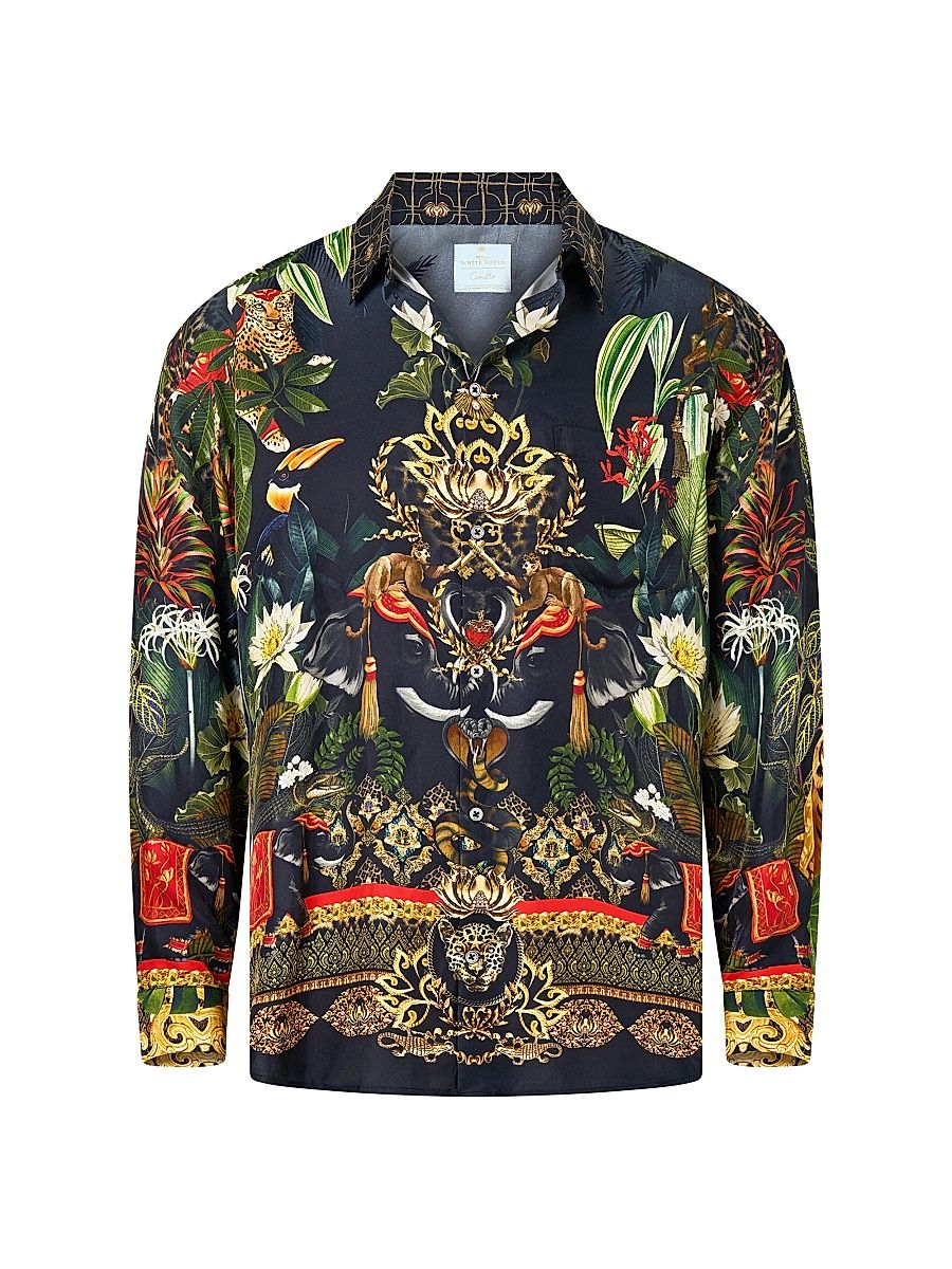 Men's Camilla x White Lotus Oversized Silk Shirt - Ready For My Welcome Drink - Size Small