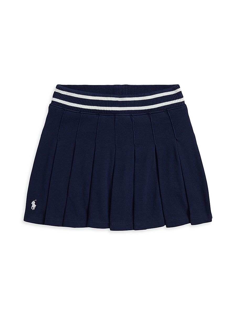Little Girl's Jersey Pleated Skirt - Refined Navy - Size 7