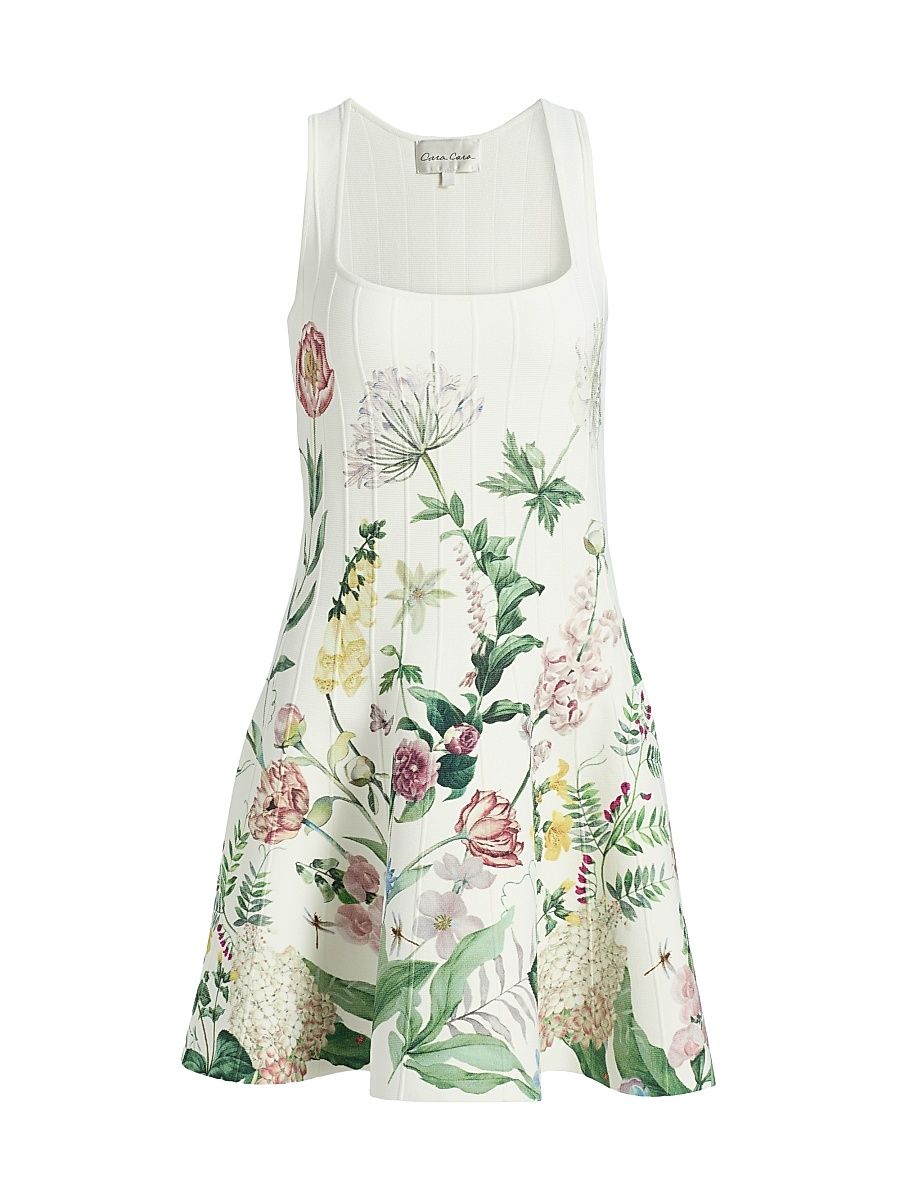 Women's Velma Floral Seamed Minidress - Bloomsfield Ivory - Size XL