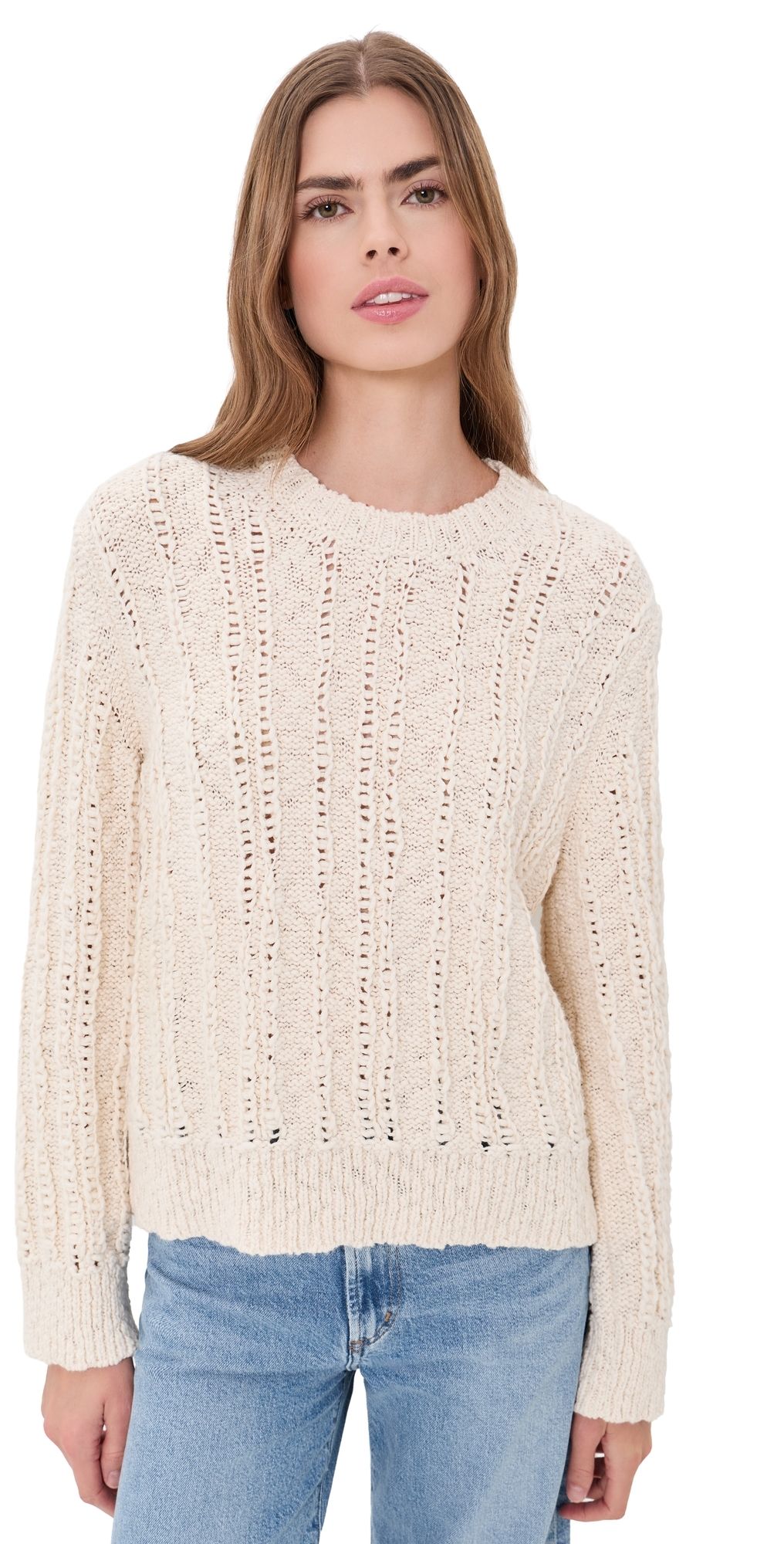 Jenni Kayne California Crew Neck Sweater Cream XL
