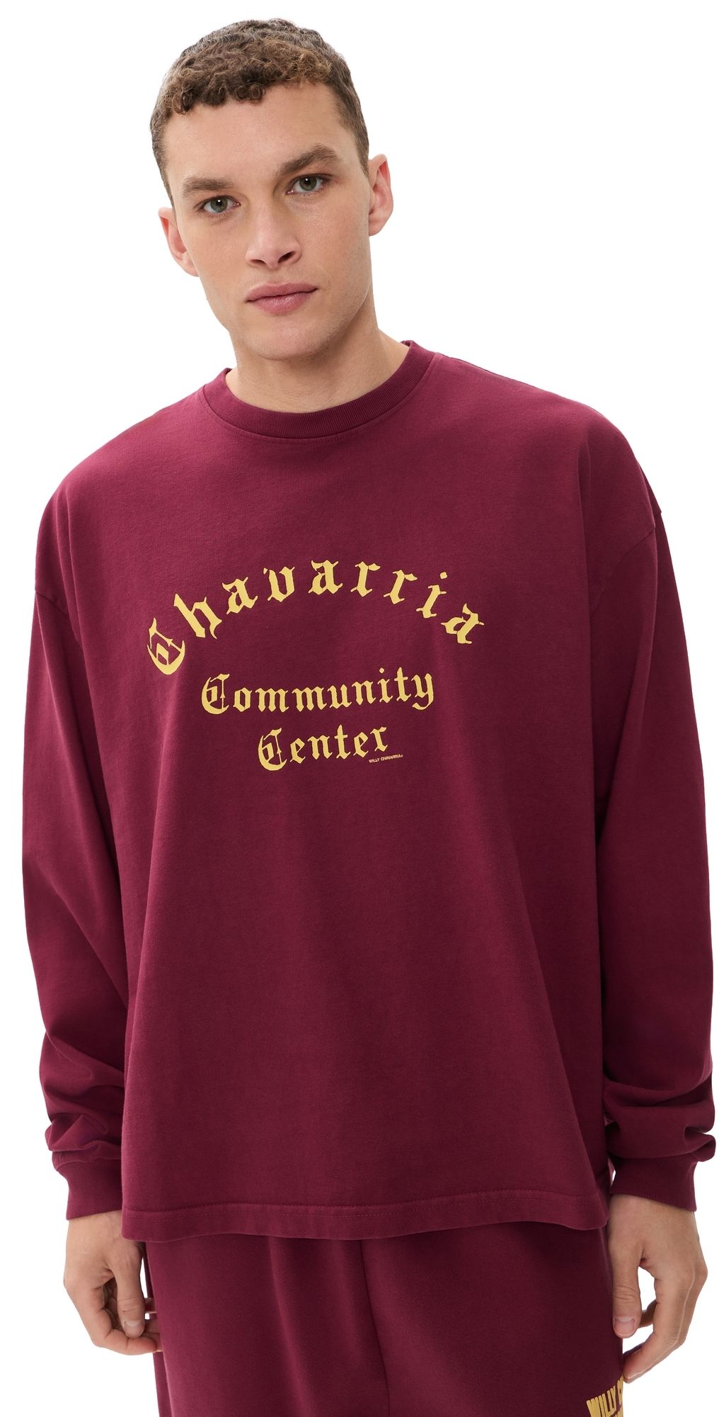 Willy Chavarria Community Center Buffalo Tee Bordeaux XL
