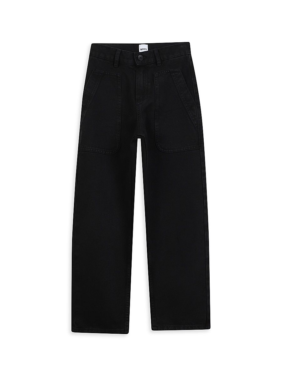 BOSS Boy's Little Boy's Cotton Twill Trousers - Black - Size 10