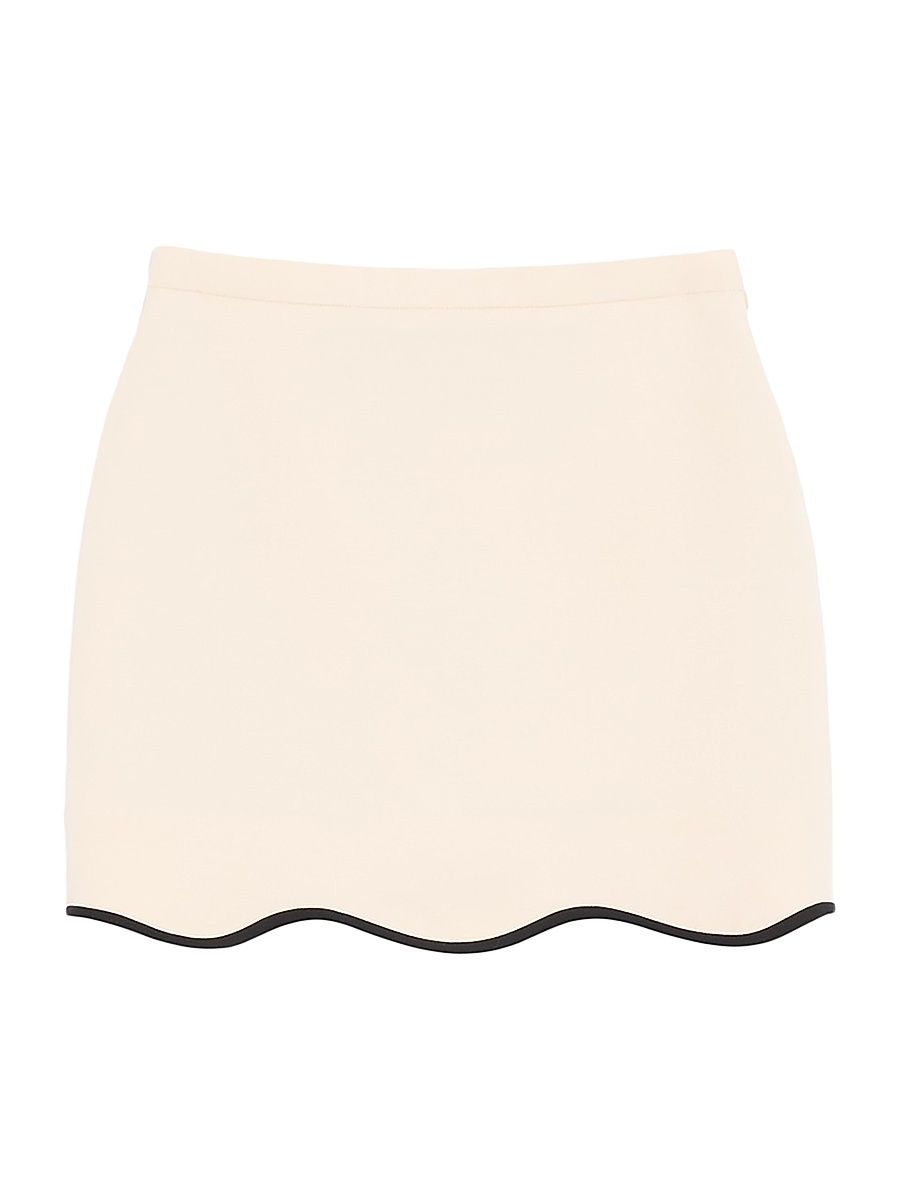 Women's Mini Skirt in Crepe Couture - Vanilla - Size 2