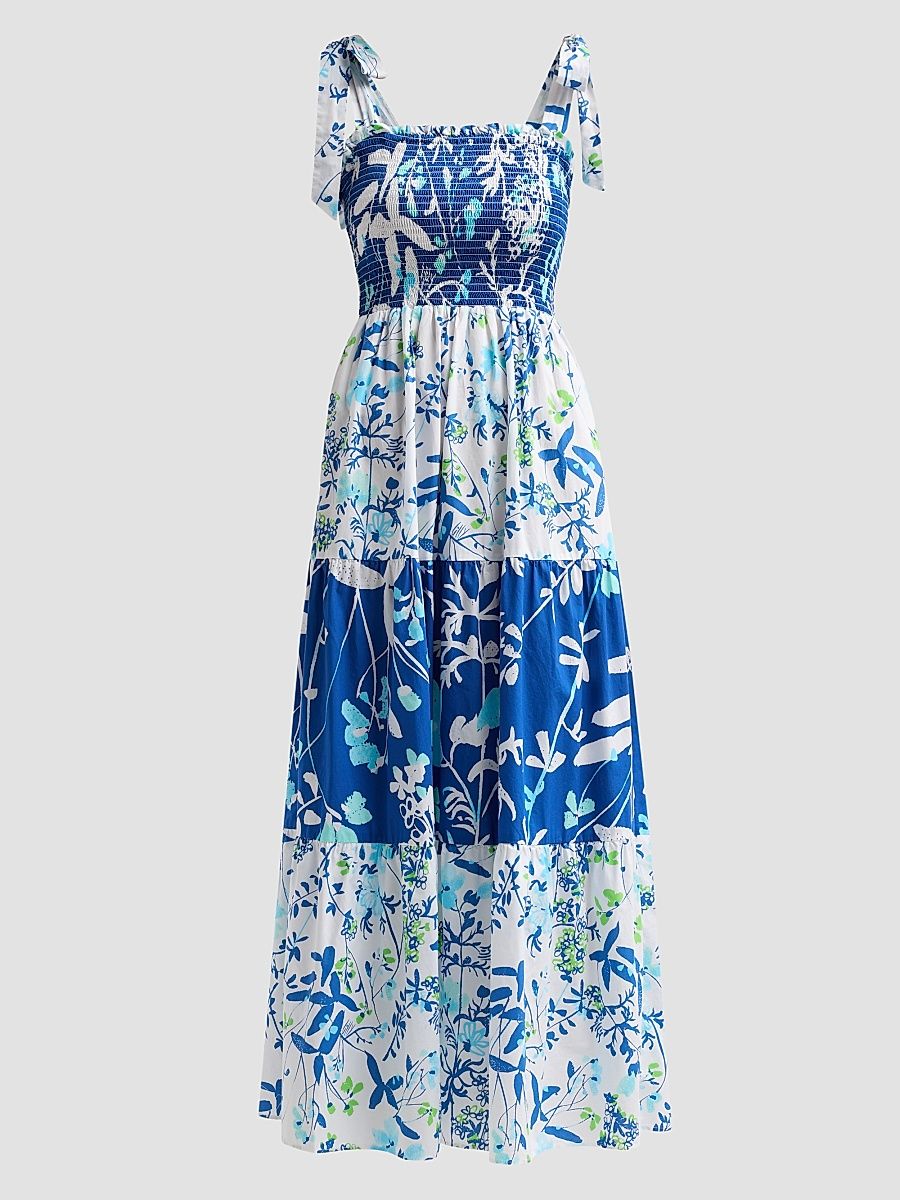 Women's Athyn Smocked Maxi Dress - Resort White Sea - Size XS