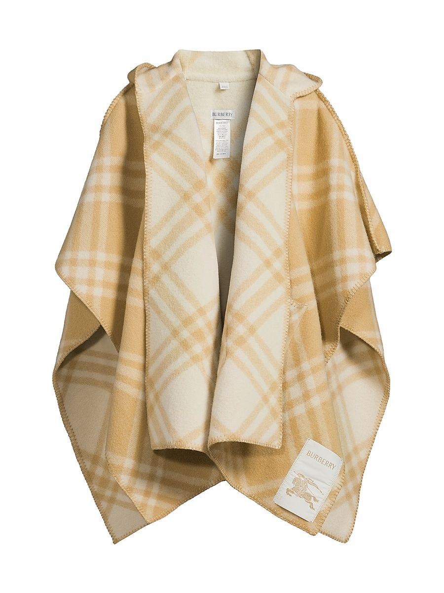Women's Catherine Plaid Wool Wrap - Sand Ecru