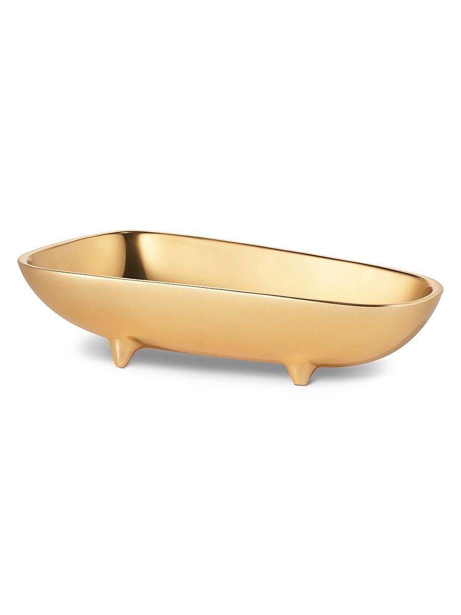 Small Valerio Footed Bowl - Brass