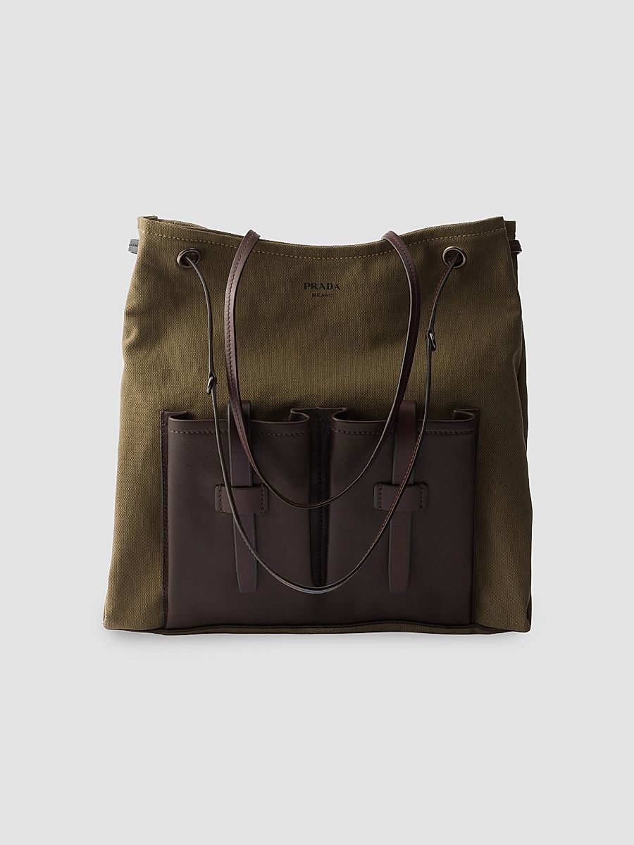 Women's Route Large Canvas and Leather Shoulder Bag - Green