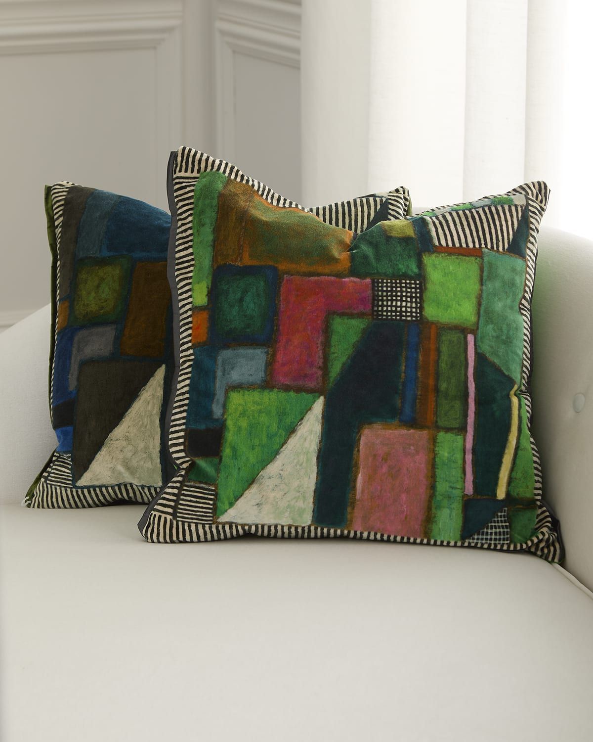 Raku Patchwork Decorative Pillow, 20" Square