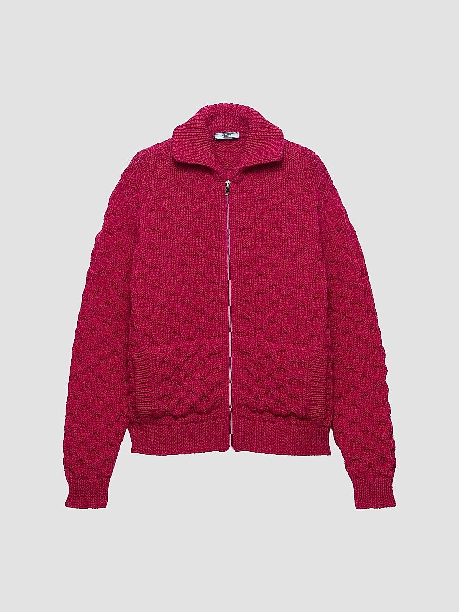 Women's Wool Cardigan - Dark Pink - Size 10